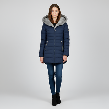Women's Insulated Winter Coat Hooded Quilted Parka Jacket