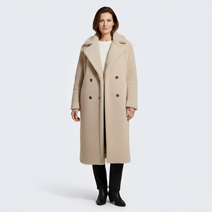 Women's Double Breasted Plush Coat Teddy Fur Long Winter