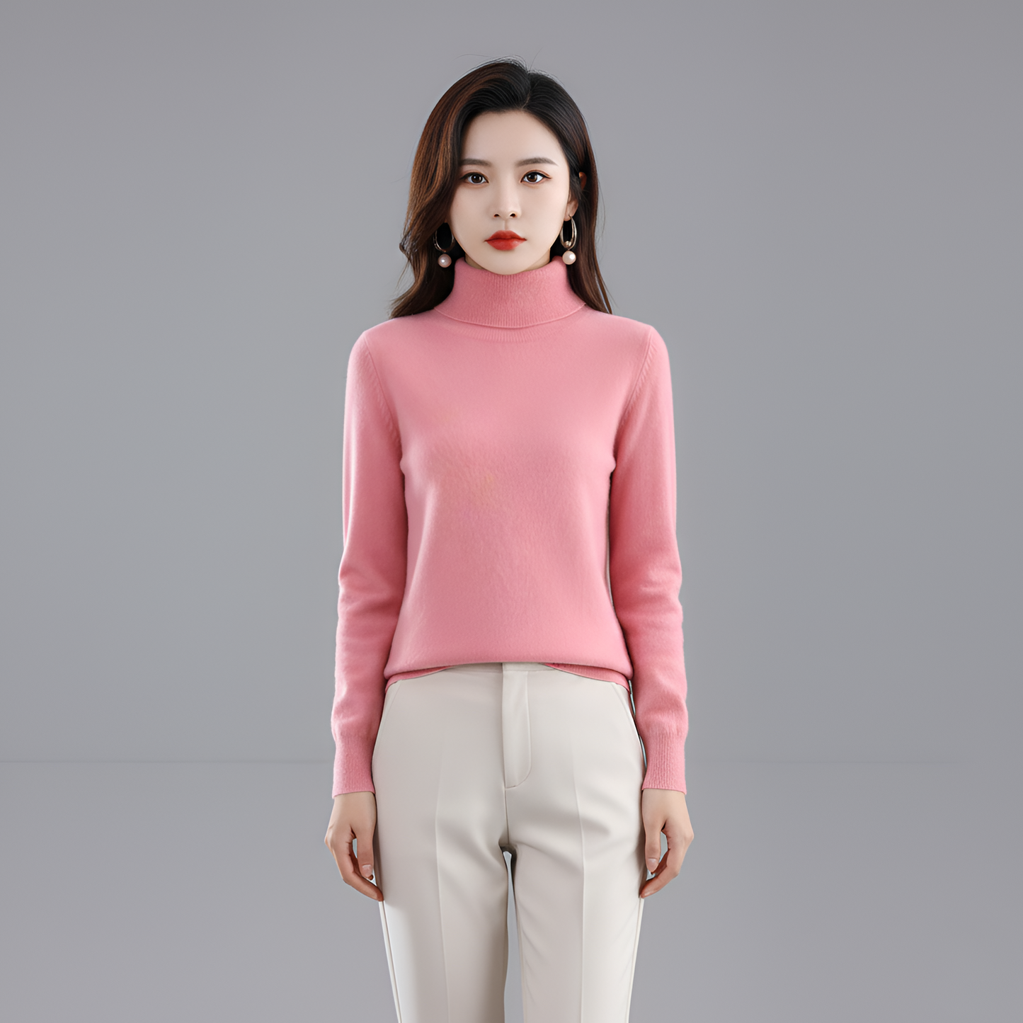 Women's Slim Fit Turtleneck Sweater Long Sleeve Pullover