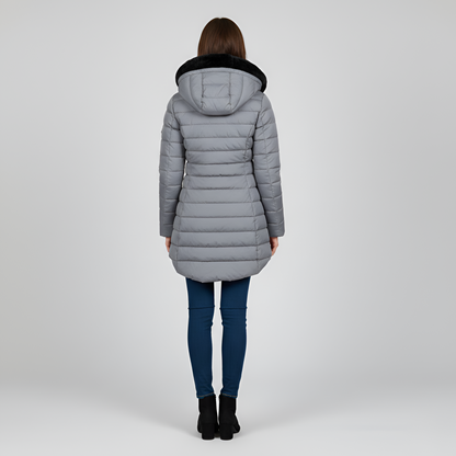 Women's Insulated Winter Coat Hooded Quilted Parka Jacket