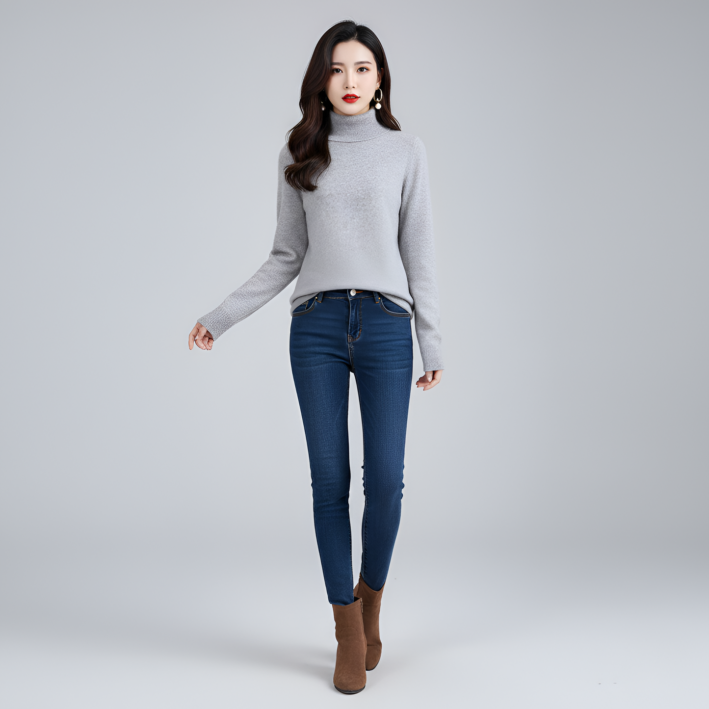 Women's Slim Fit Turtleneck Sweater Long Sleeve Pullover