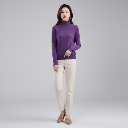 Women's Slim Fit Turtleneck Sweater Long Sleeve Pullover