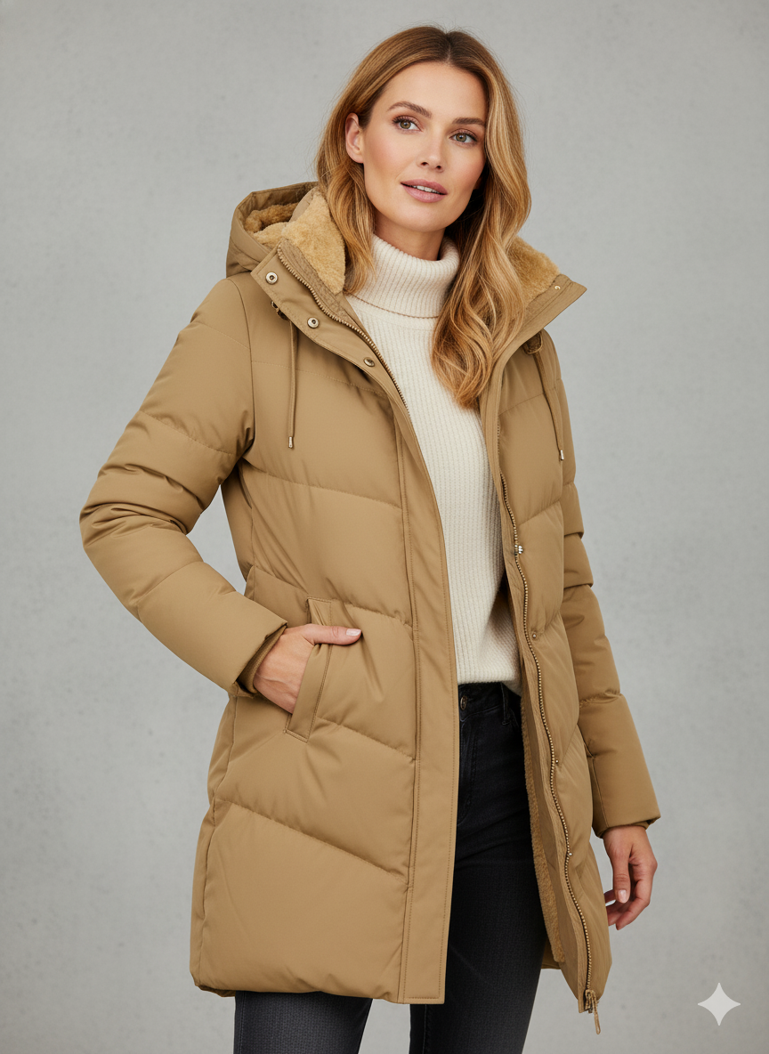 Ladies' Insulated Hooded Down Winter Parka Coat