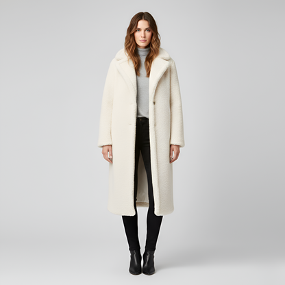 Women's Double Breasted Plush Coat Teddy Fur Long Winter