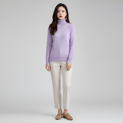 Women's Slim Fit Turtleneck Sweater Long Sleeve Pullover - VibreMode