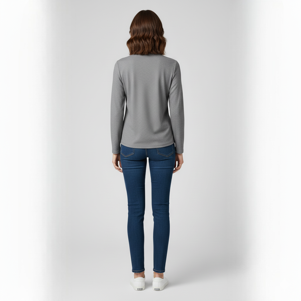 Women's Mock Neck Pullover Quarter Zip Textured