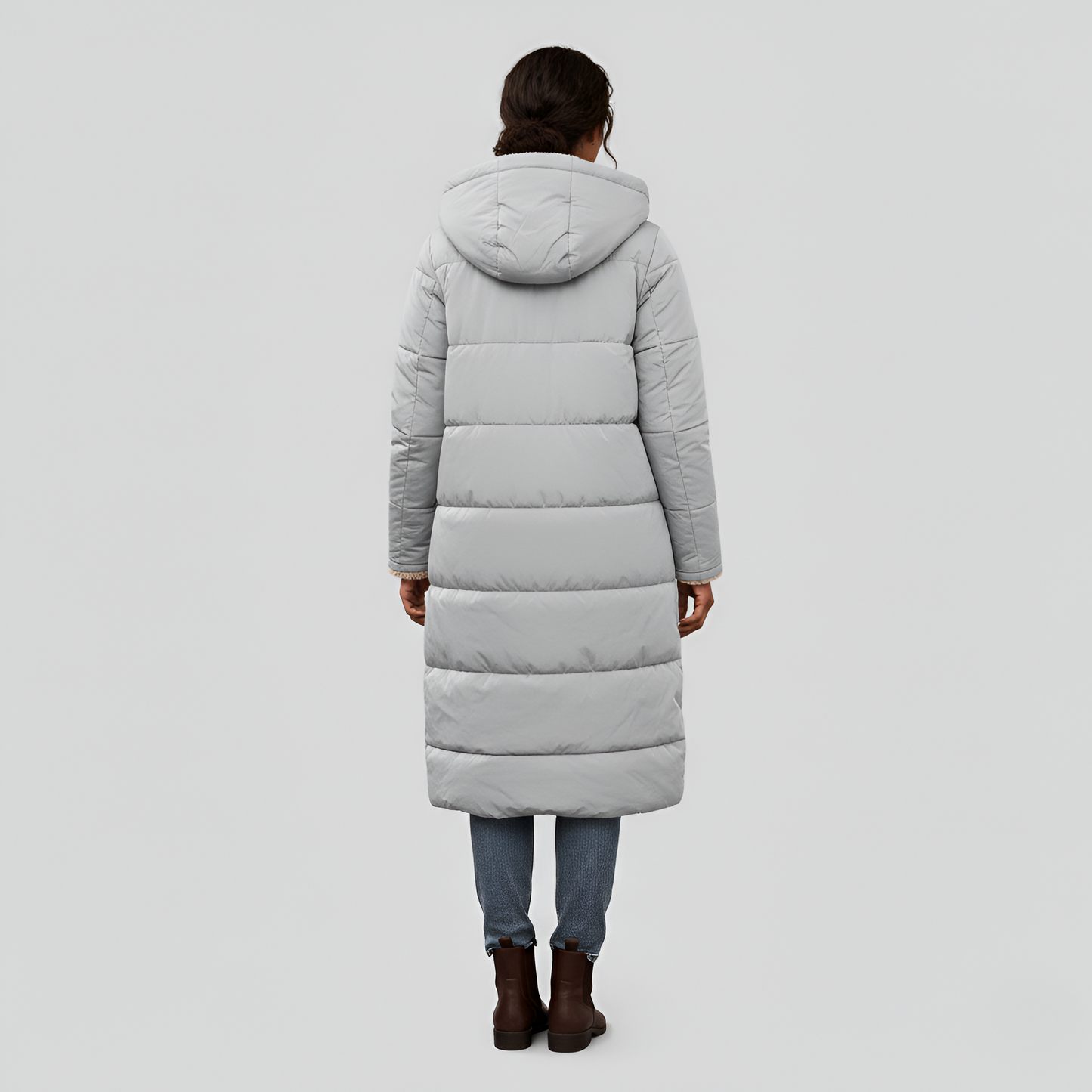 Women's Quilted Winter Coat Faux Fur Lined Hooded