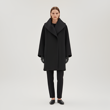 Women's Wool Blend Midi Coat Shawl Collar Winter