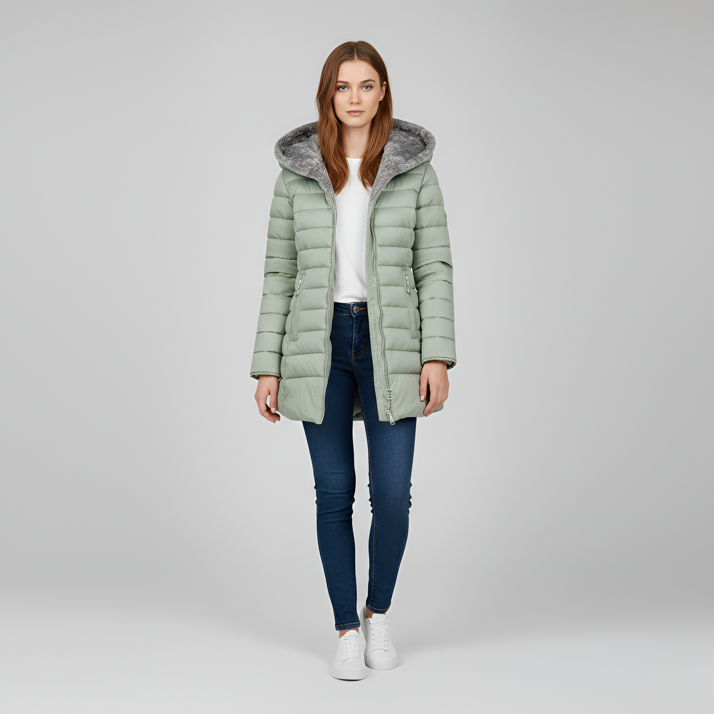 Women's Insulated Winter Coat Hooded Quilted Parka Jacket