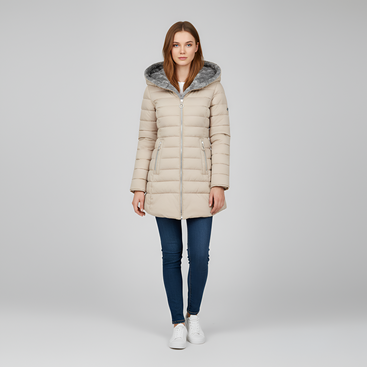 Women's Insulated Winter Coat Hooded Quilted Parka Jacket