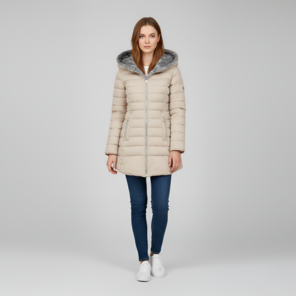 Women's Insulated Winter Coat Hooded Quilted Parka Jacket