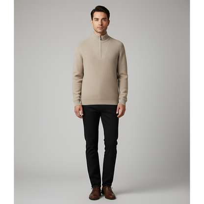 Men's Half Zip Sweater Knit Pullover