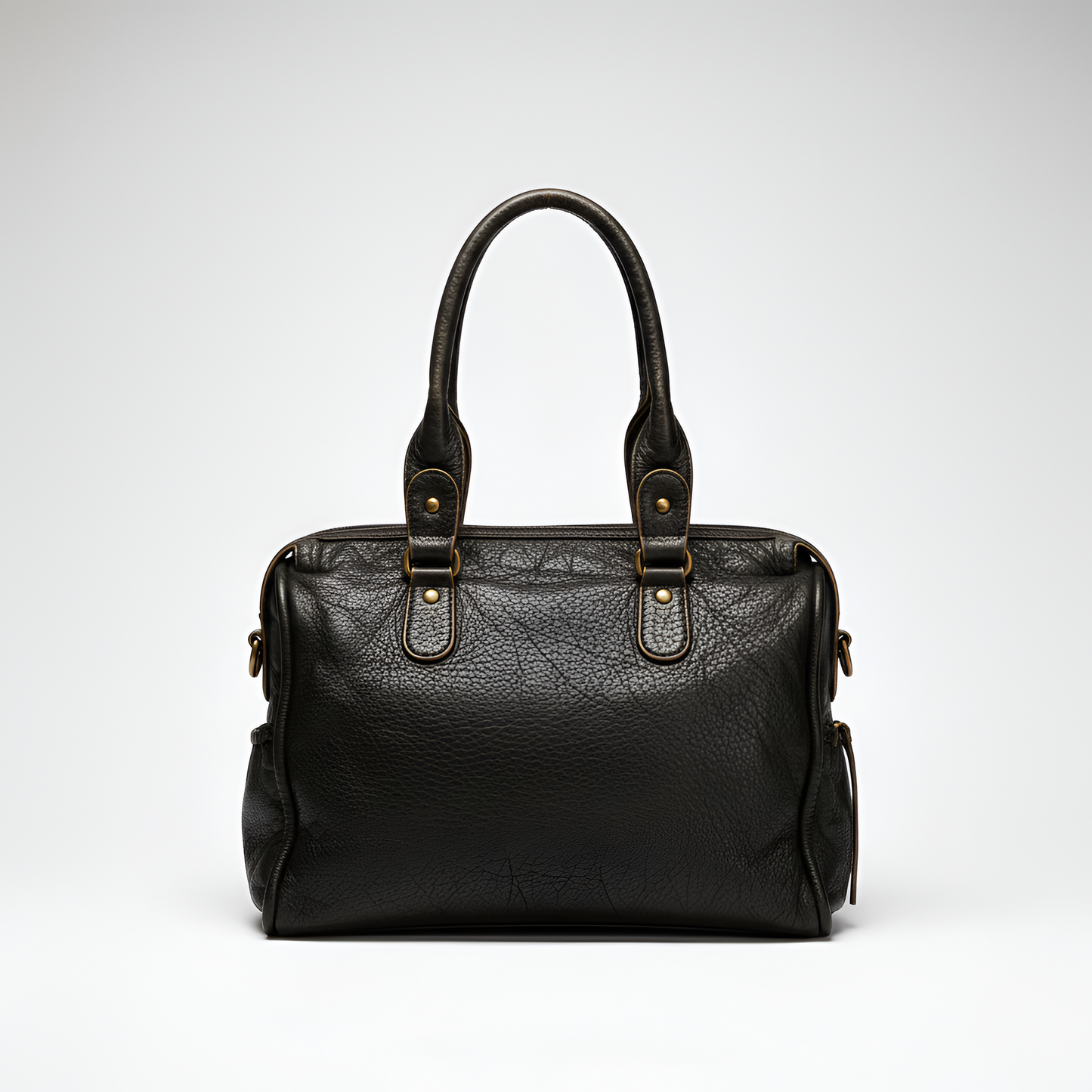 Women's Leather Shoulder Tote Bag Zipper Pockets