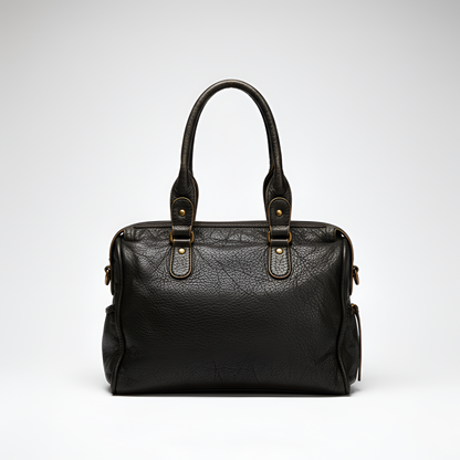 Women's Leather Shoulder Tote Bag Zipper Pockets