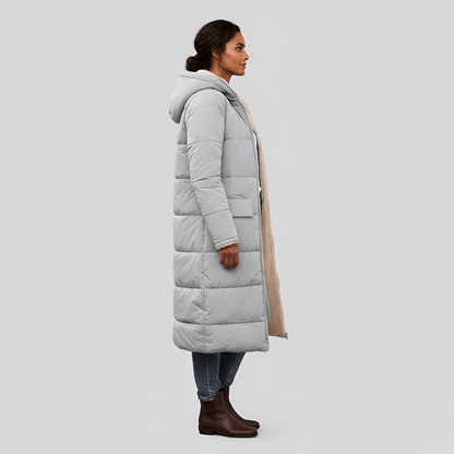 Women's Quilted Winter Coat Faux Fur Lined Hooded