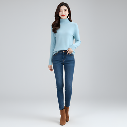 Women's Slim Fit Turtleneck Sweater Long Sleeve Pullover