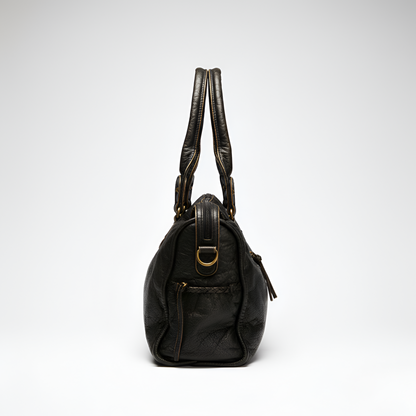 Women's Leather Shoulder Tote Bag Zipper Pockets