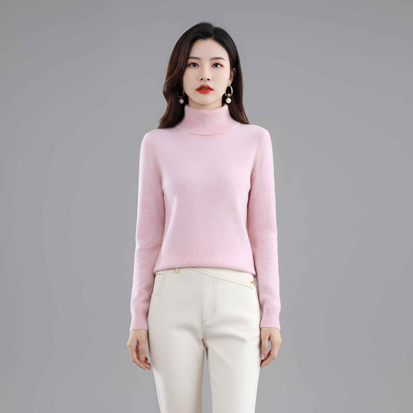 Women's Slim Fit Turtleneck Sweater Long Sleeve Pullover
