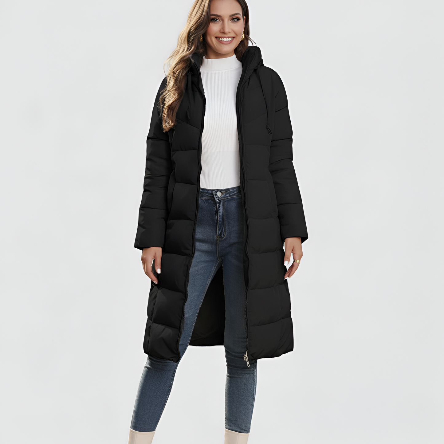 Women's Hooded Puffer Jacket Quilted Insulated Winter Coat - VibreMode
