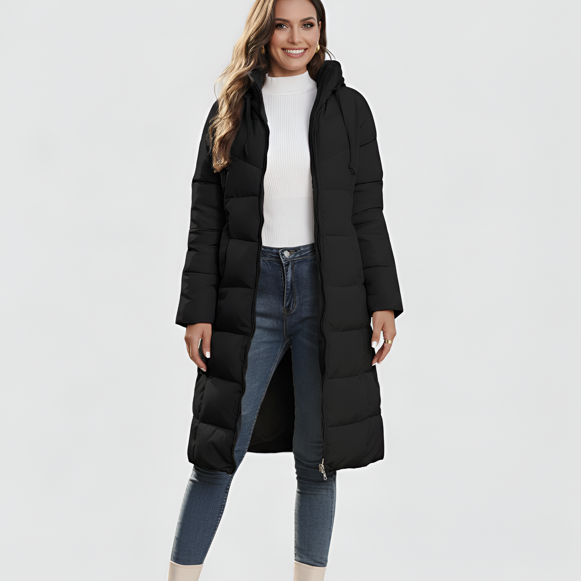 Women's Hooded Puffer Jacket Quilted Insulated Winter Coat - VibreMode