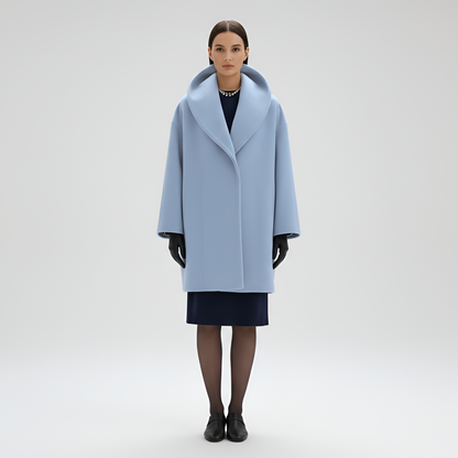 Women's Wool Blend Midi Coat Shawl Collar Winter - VibreMode