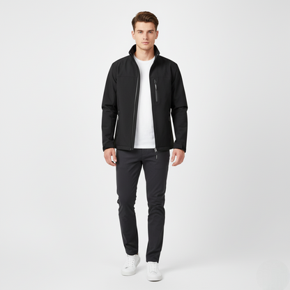 Men's Softshell Jacket Water-Resistant Black - VibreMode