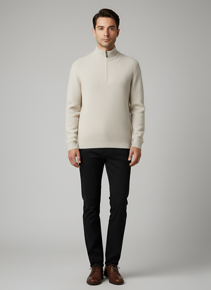 Men's Half Zip Sweater Knit Pullover - VibreMode