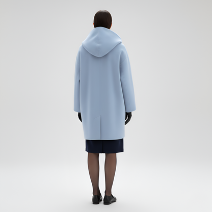 Women's Wool Blend Midi Coat Shawl Collar Winter