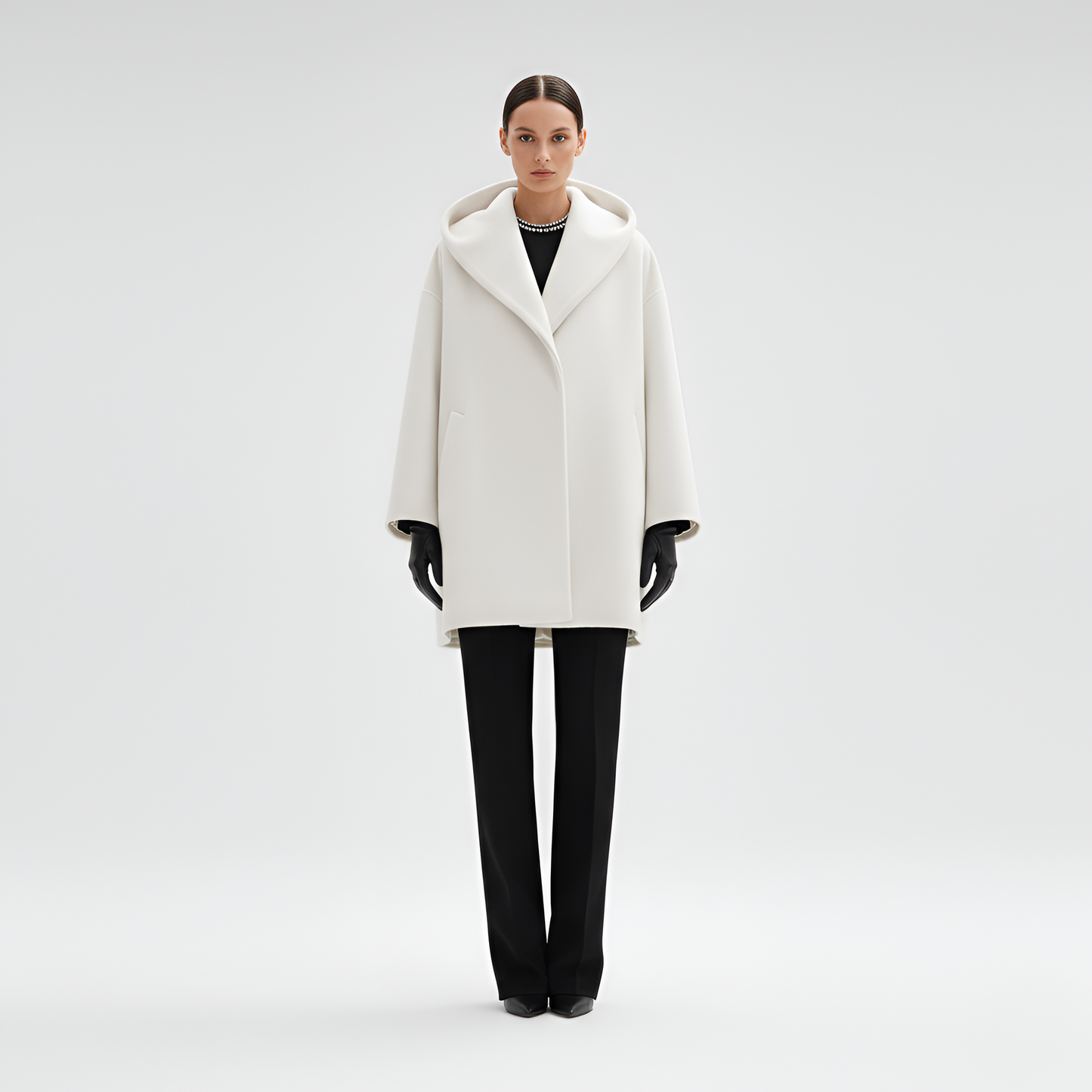 Women's Wool Blend Midi Coat Shawl Collar Winter