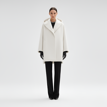 Women's Wool Blend Midi Coat Shawl Collar Winter
