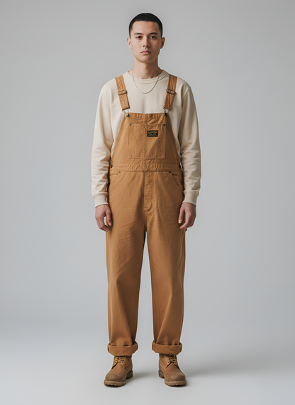 Men's Cotton Bib Overalls Work Dungarees