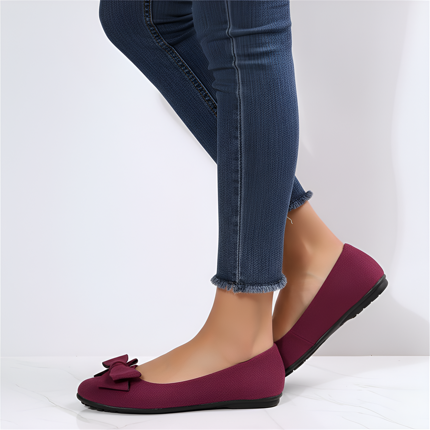 Women's Suede Ballet Flats Comfortable Slip-On Shoes