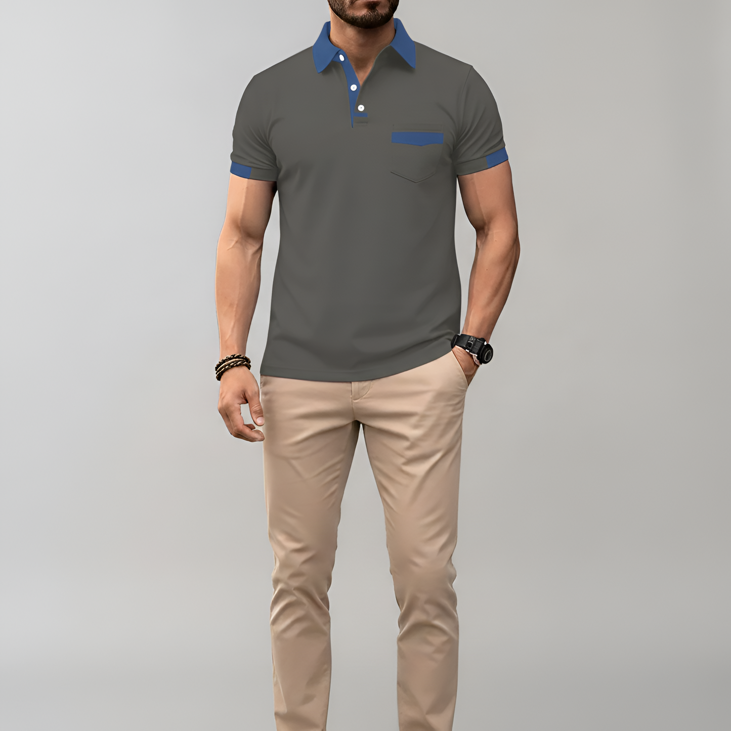 Men's Cotton Polo Shirt Short Sleeve Casual Fit - VibreMode