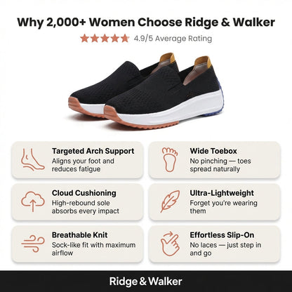 Orthopedic Slip On Sneakers Knit Platform