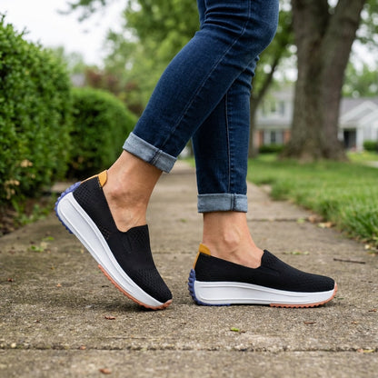 Orthopedic Slip On Sneakers Knit Platform