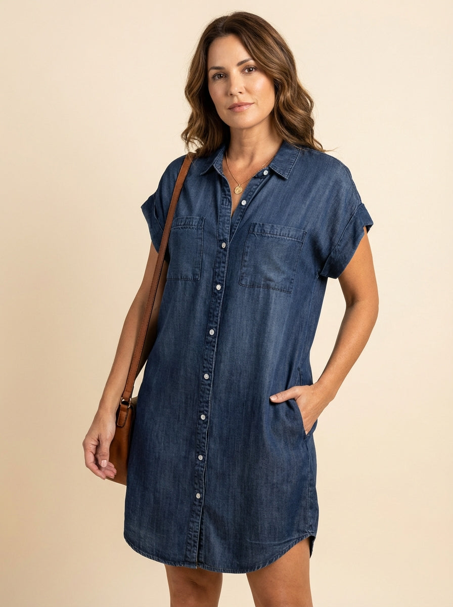 Women's Shirt Dress Cotton Relaxed Fit