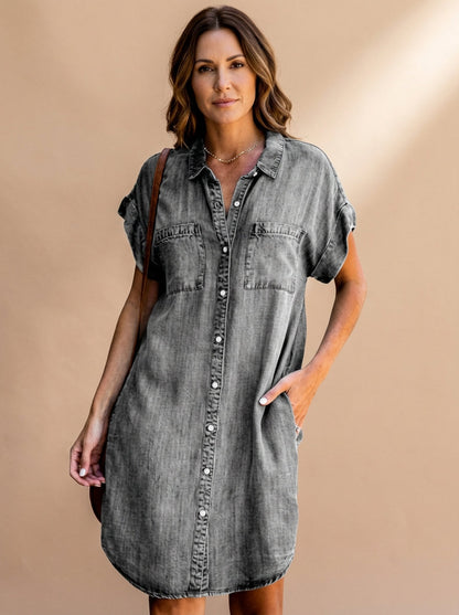 Women's Shirt Dress Cotton Relaxed Fit