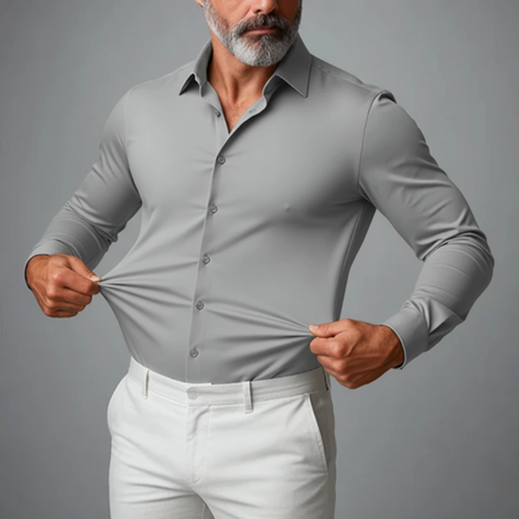 Men's Slim Fit Button-Down Shirt Stretch Cotton