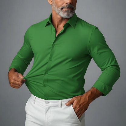 Men's Slim Fit Button-Down Shirt Stretch Cotton