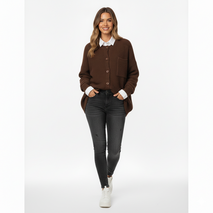 Women's Oversized Knit Cardigan With Pockets