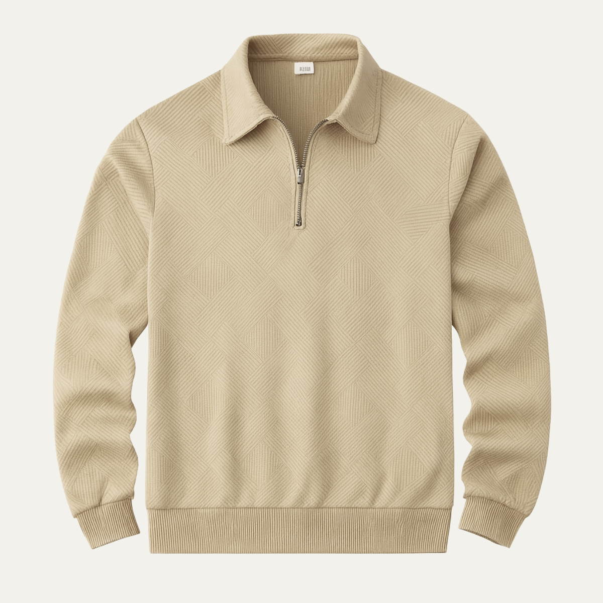 Men's Quarter Zip Polo Sweater Casual Elgin - VibreMode