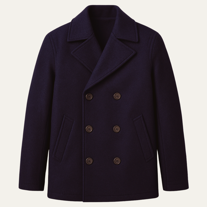 Men's Slim Fit Wool Peacoat - VibreMode