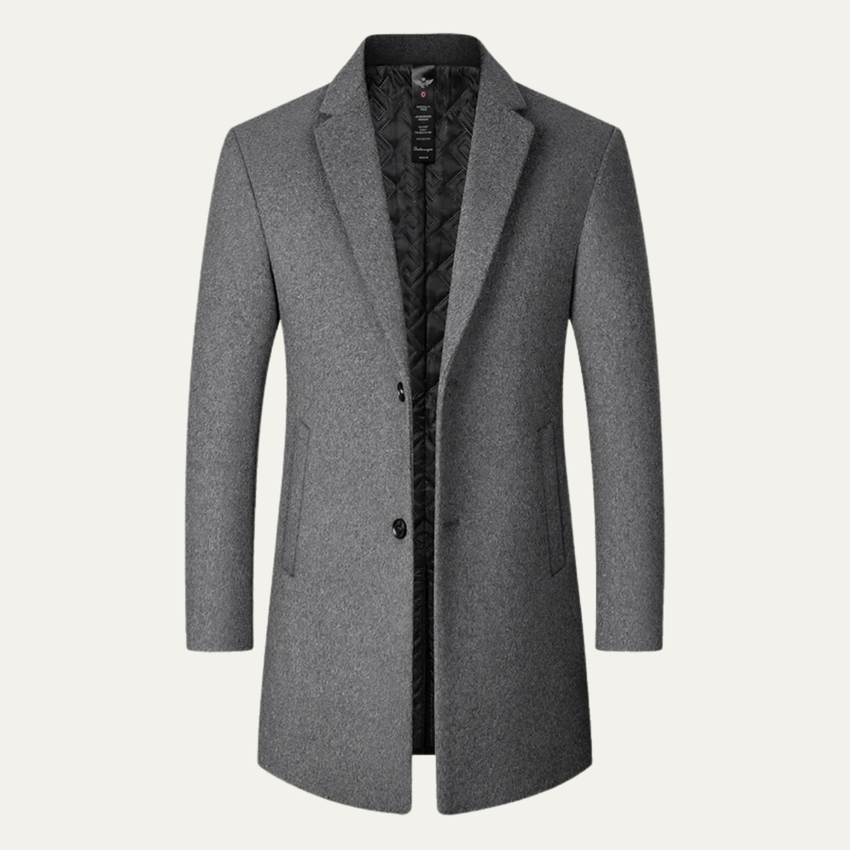 Men's Tailored Trench Coat Single Breasted Wool
