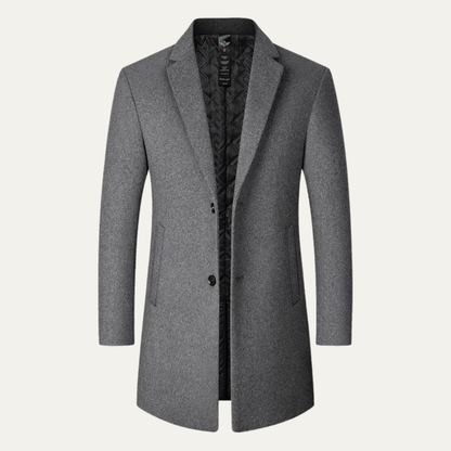 Men's Tailored Trench Coat Single Breasted Wool