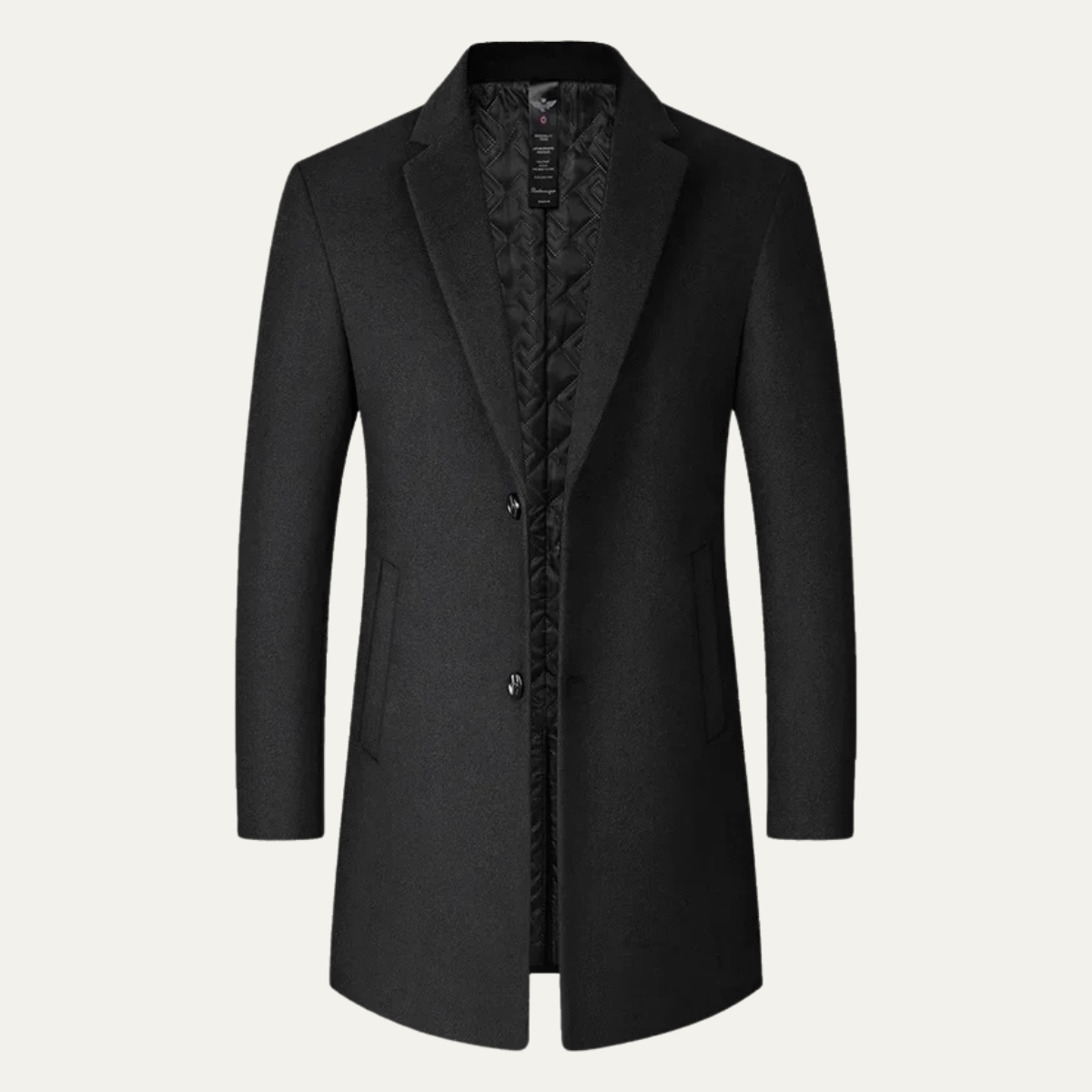 Men's Tailored Trench Coat Single Breasted Wool - VibreMode