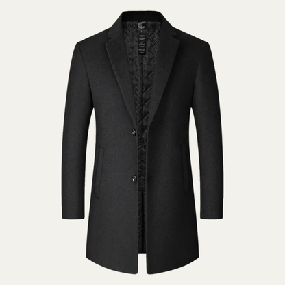 Men's Tailored Trench Coat Single Breasted Wool - VibreMode