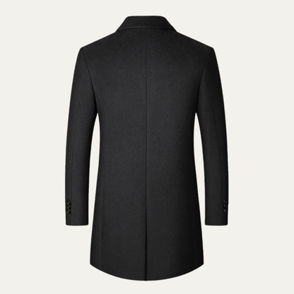 Men's Tailored Trench Coat Single Breasted Wool