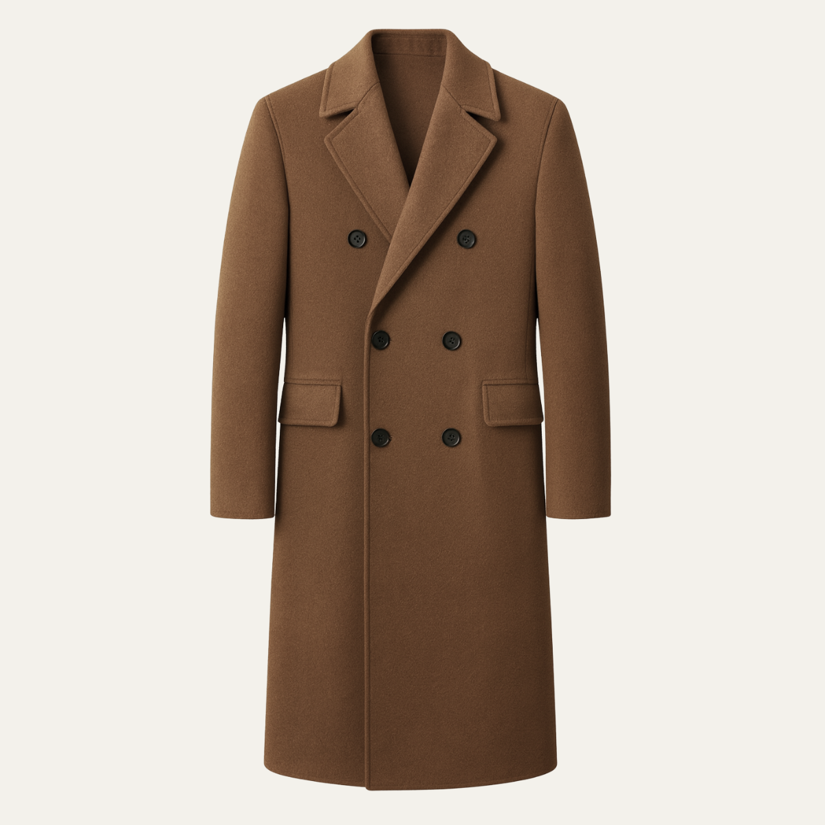 Men's Double Breasted Long Trench Coat - VibreMode