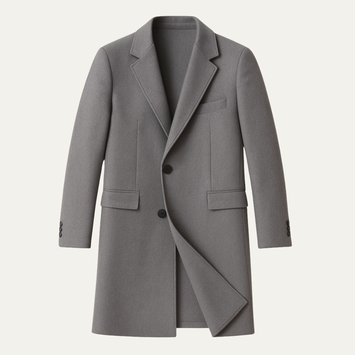 Men's Wool Long Winter Coat Thick Textured - VibreMode
