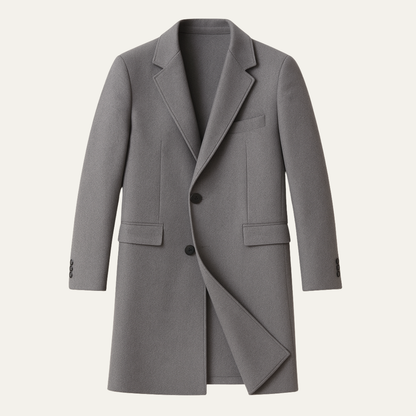 Men's Wool Long Winter Coat Thick Textured - VibreMode